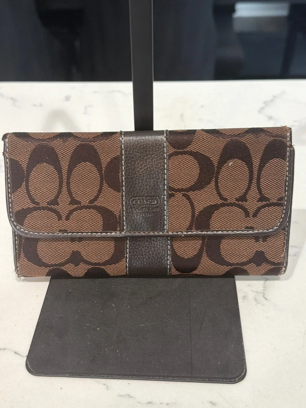 Coach Brown Signature Continental Wallet